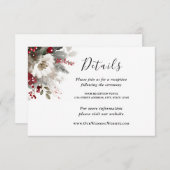 Silver Red Christmas Winter Floral Wedding Begleitkarte (Vorne/Hinten)