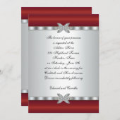 Silver & Red Cocktail Party Einladungen (Vorne/Hinten)