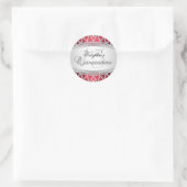 Silver & Red Diamond Quinceanera Sticker (Tasche)