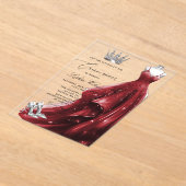 Silver Red Dress Princess Quinceañera Acryleinladungen (Ablage )