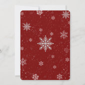 Silver Red Magical Winter Snowflake Baby Shower Einladung (Rückseite)