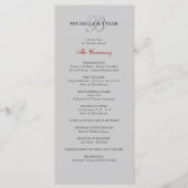 Silver & Red Monogram Wedding Program Programm (Vorderseite)