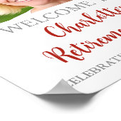 Silver Red Retirement Party 8.5x11 Foto Poster (Ecke)