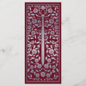 Silver Red Royal Medieval Sword Wedding Menükarte (Rückseite)