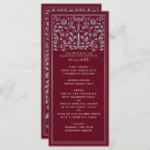 Silver Red Royal Medieval Sword Wedding Menükarte (Vorne/Hinten)