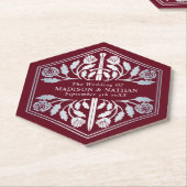 Silver Red Royal Medieval Sword Wedding Untersetzer (angewinkelt)