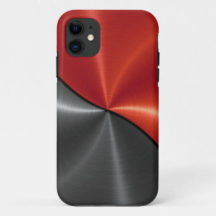 Silver Red Shiny Steel Metall 3 Case-Mate iPhone Hülle