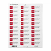 Silver Red Snowflake Address Label (Vorne)