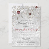 Silver Red Snowflakes Winterabend Probe Einladung (Vorderseite)