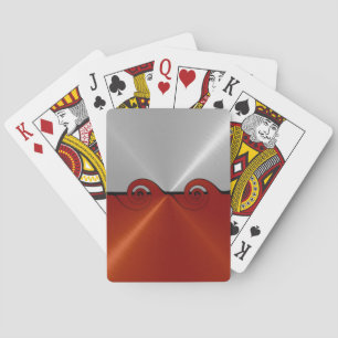 Silver Red Stainless Metallic Cut Out Muster 2 Spielkarten
