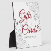 Silver Red & White Elegante Wedding Gifts & Cards Fotoplatte (Seite)