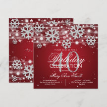 Silver Red Winter Glitzer Glam 40. Geburtstag