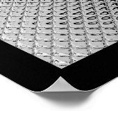 Silver Reflective Metal Abstrakt Black Poster (Ecke)