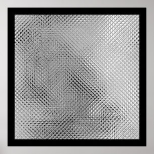 Silver Reflective Metal Abstrakt Black Poster