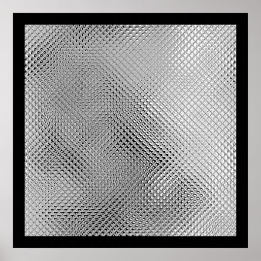 Silver Reflective Metal Abstrakt Black Poster (Vorne)