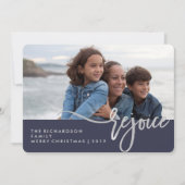 Silver Refreude | Blaue moderne Typografie mit Fot (Vorderseite)