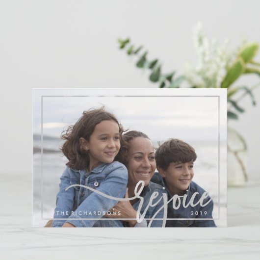 Silver Refreude | Moderne Typografie mit Ihrem Fot (Stehend Vorderseite)