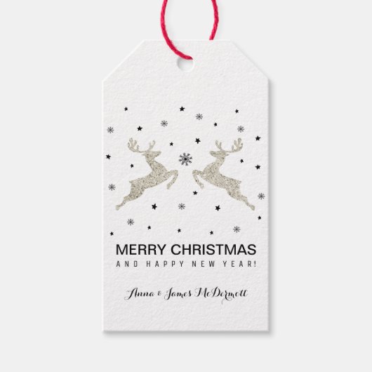 Silver Reindeers Geschenkanhänger (Vorderseite)