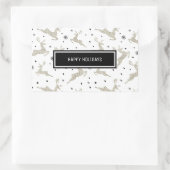 Silver Reindeers Rechteckiger Aufkleber (Tasche)