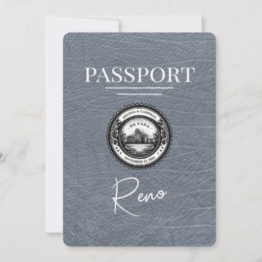 Silver Reno Passport Einladung zur Hochzeit (Rückseite)