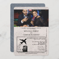 Silver Reno Passport Einladung zur Hochzeit