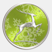 Silver Rentier Snowflake Umschlag Aufkleber (Vorderseite)