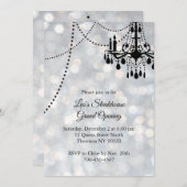 Silver Restaurant Grand Opening mit Kronleuchter Einladung (Vorne/Hinten)