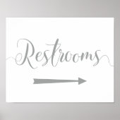 Silver Restrooms Sign - Rechts Arrow Directors Poster (Vorne)