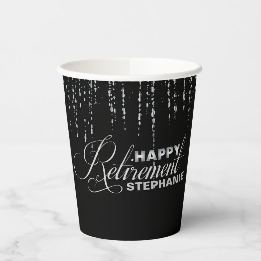 Silver Retirement Party, Custom Paper Cup Pappbecher (Links)