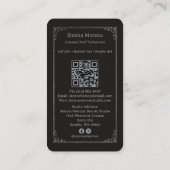 Silver Retro Celestial Tarot Nail artist QR Code Visitenkarte (Rückseite)
