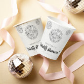 Silver Retro Disco Ball Groovy Brautparty Pappbecher