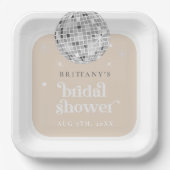 Silver Retro Disco Brautparty Fantastische Bergwel Pappteller (Vorderseite)