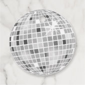 Silver Retro Disco Brautparty Geschenkanhänger (Rückseite)