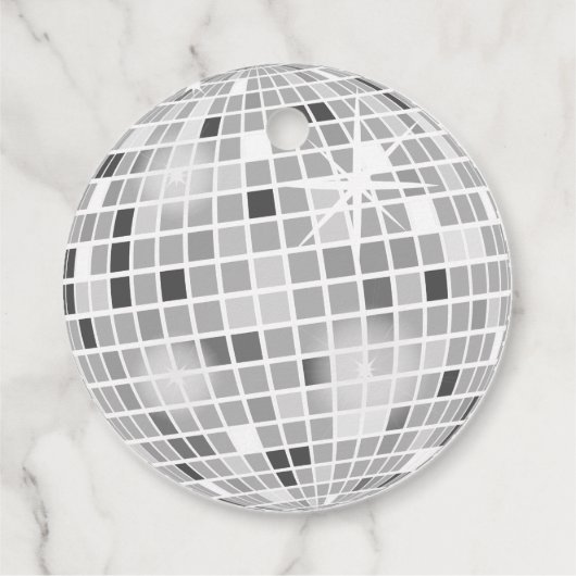 Silver Retro Disco Brautparty Geschenkanhänger (Rückseite)