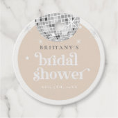 Silver Retro Disco Brautparty Geschenkanhänger (Vorderseite)