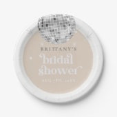 Silver Retro Disco Brautparty Pappteller (Vorderseite)