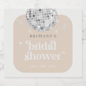 Silver Retro Disco Brautparty Schaumweinetikett (Einzelnes Label)