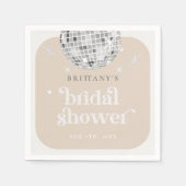 Silver Retro Disco Brautparty Serviette (Vorderseite)