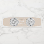 Silver Retro Disco Brautparty Wasserflaschenetikett (Einzelnes Label)