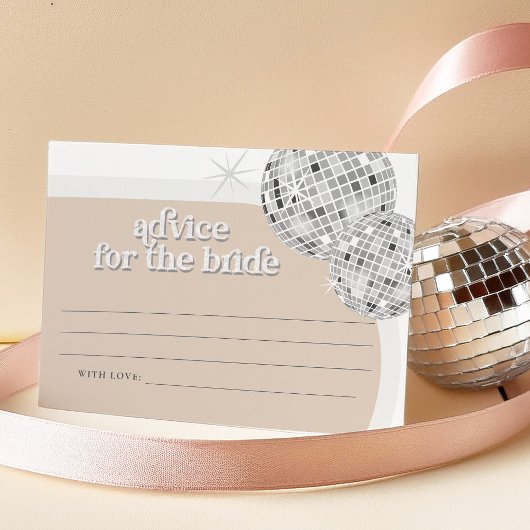 Silver Retro Disco Ratschlag für die Bride Card Begleitkarte