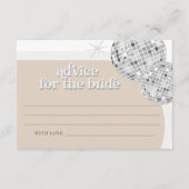 Silver Retro Disco Ratschlag für die Bride Card Begleitkarte (Vorderseite)