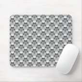 Silver Retro Funk Circles Mousepad (Mit Mouse)