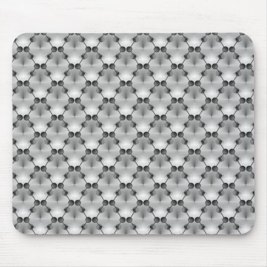 Silver Retro Funk Circles Mousepad (Vorne)