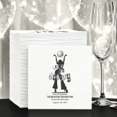 Silver Retro Let's Get Groovy 60th Birthday Serviette