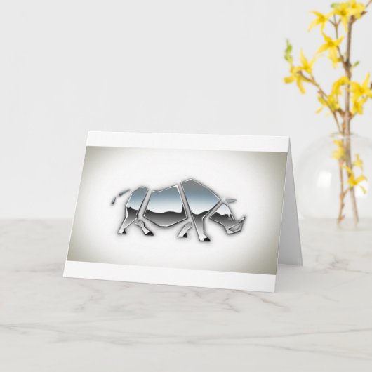 SILVER RHINO KARTE (Gelbe Blume)