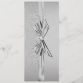 Silver Ribbon Elegant Damask Wedding Menu Menükarte (Rückseite)