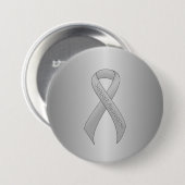 Silver Ribbon Support Awareness Button (Vorne & Hinten)