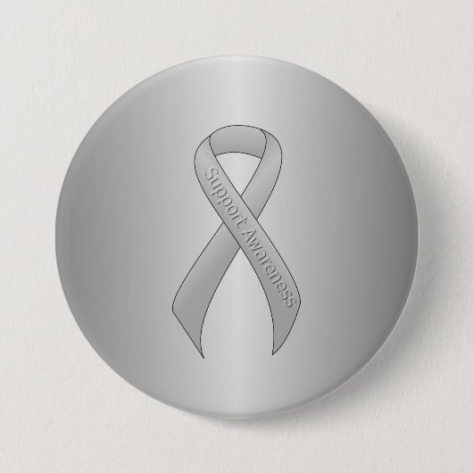 Silver Ribbon Support Awareness Button (Vorderseite)