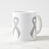 Silver Ribbon Support Awareness Jumbo-Tasse (Vorderseite Rechts)