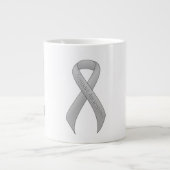 Silver Ribbon Support Awareness Jumbo-Tasse (Vorderseite)